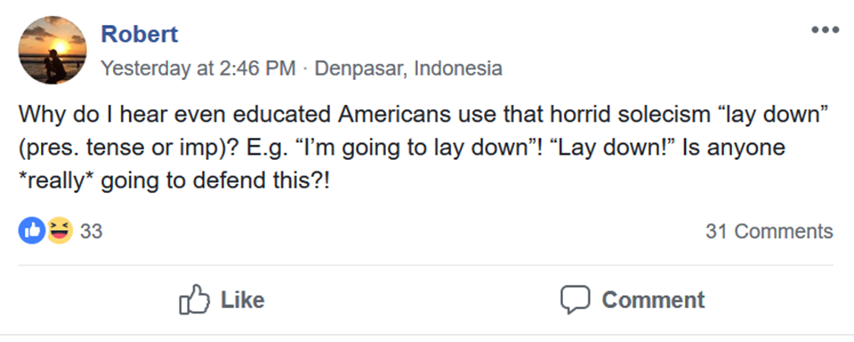 A screenshot of a Facebook post in which someone writes,\
